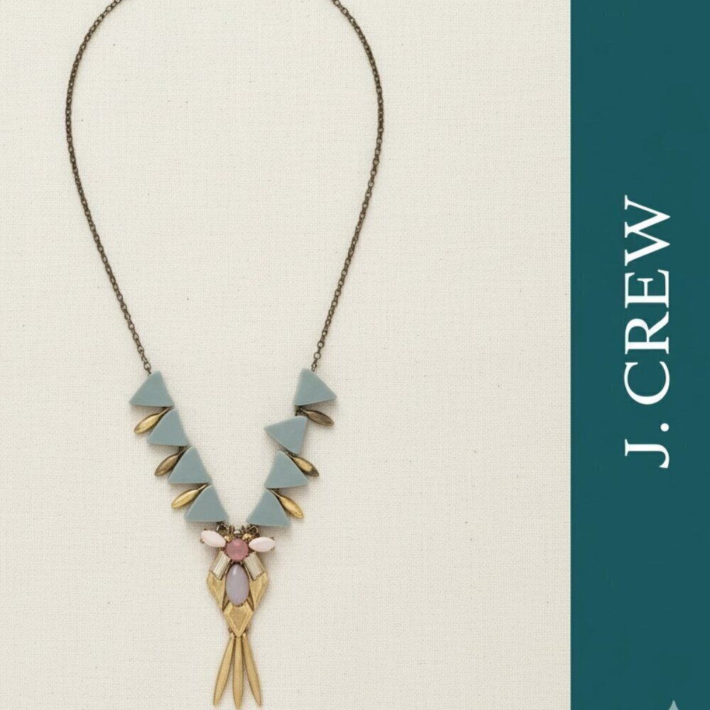J Crew Art Deco geometric gold adjustable necklace